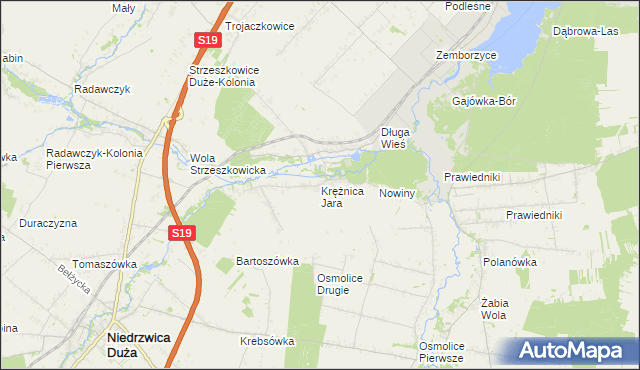 mapa Krężnica Jara, Krężnica Jara na mapie Targeo