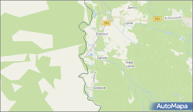 mapa Sanice, Sanice na mapie Targeo