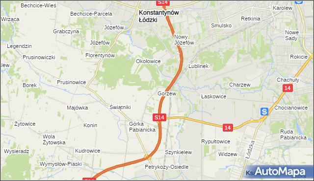 mapa Gorzew, Gorzew na mapie Targeo