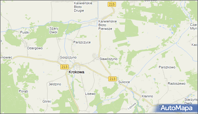 mapa Sławoszyno, Sławoszyno na mapie Targeo