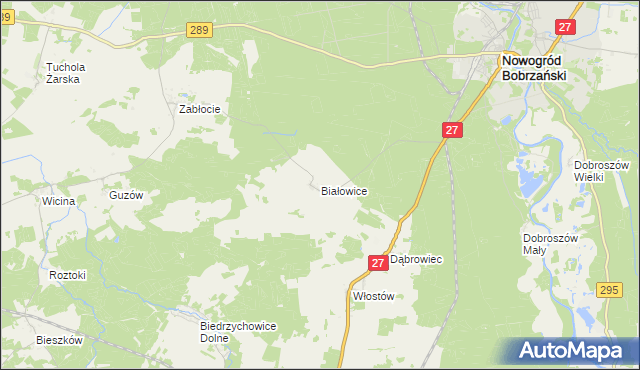 mapa Białowice, Białowice na mapie Targeo