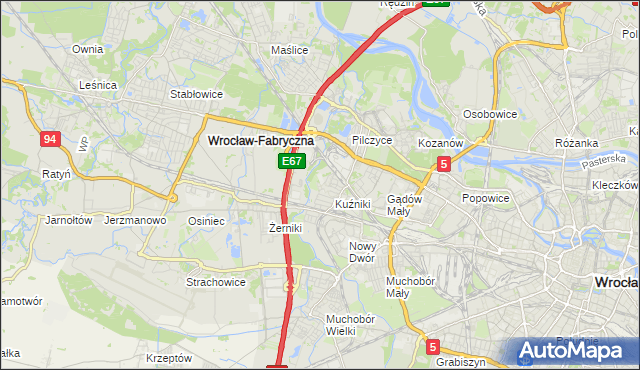 mapa Fabryczna, Fabryczna na mapie Targeo