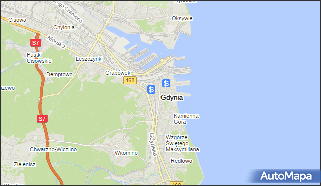 mapa Gdyni, Gdynia na mapie Targeo