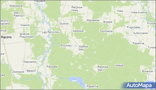 mapa Józefów Stary gmina Przedbórz, Józefów Stary gmina Przedbórz na mapie Targeo