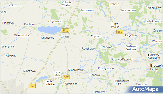 mapa Ruszkowo gmina Dobrzyń nad Wisłą, Ruszkowo gmina Dobrzyń nad Wisłą na mapie Targeo