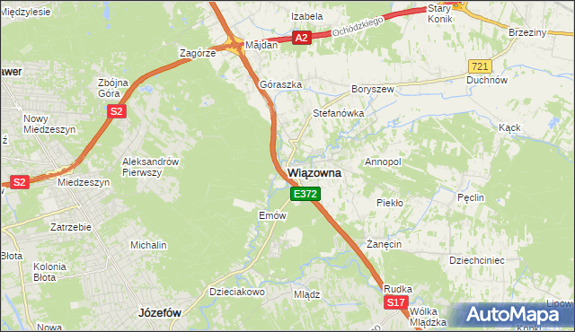 mapa Wiązowna, Wiązowna na mapie Targeo