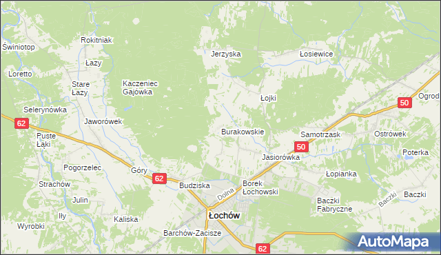 mapa Burakowskie, Burakowskie na mapie Targeo