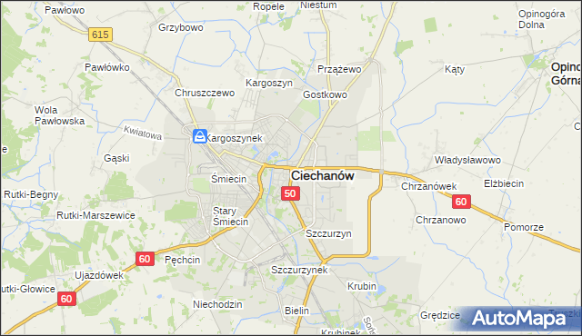 mapa Ciechanów, Ciechanów na mapie Targeo