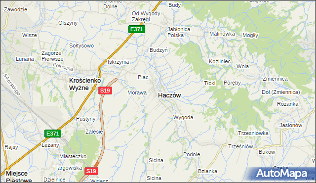 mapa Haczów, Haczów na mapie Targeo