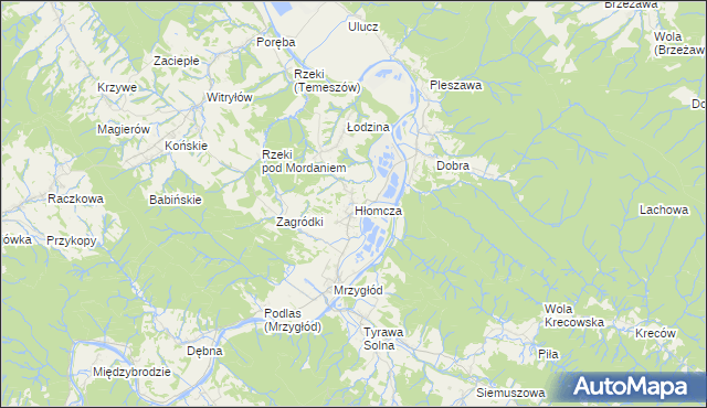 mapa Hłomcza, Hłomcza na mapie Targeo