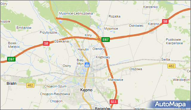 mapa Krążkowy, Krążkowy na mapie Targeo