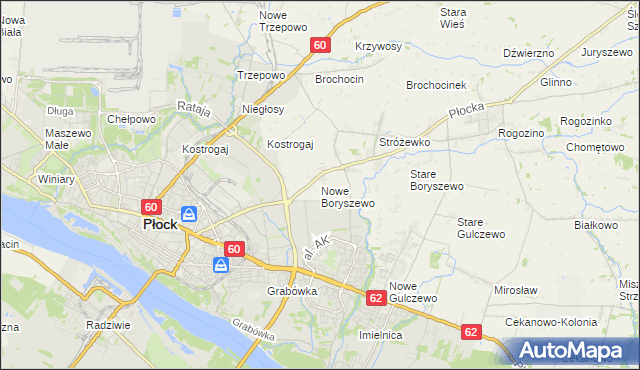 mapa Nowe Boryszewo, Nowe Boryszewo na mapie Targeo