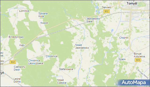 mapa Nowe Jastrzębsko, Nowe Jastrzębsko na mapie Targeo