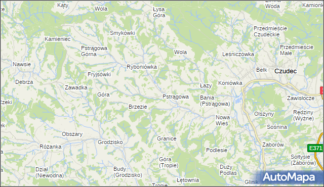 mapa Pstrągowa, Pstrągowa na mapie Targeo