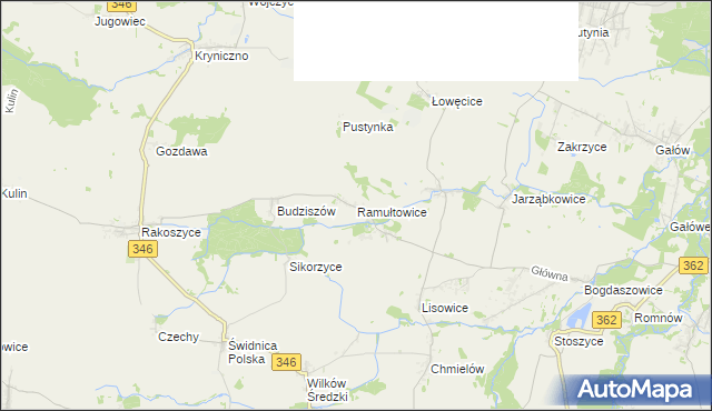 mapa Ramułtowice, Ramułtowice na mapie Targeo