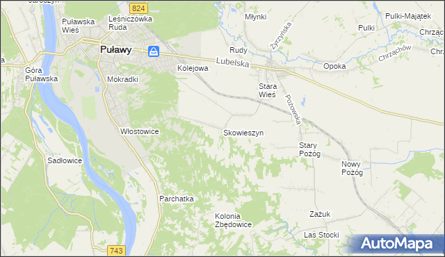 mapa Skowieszyn, Skowieszyn na mapie Targeo