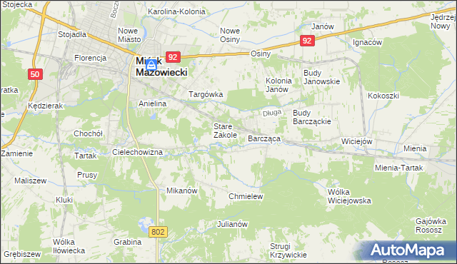 mapa Zakole-Wiktorowo, Zakole-Wiktorowo na mapie Targeo