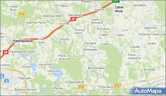 mapa Bolesławek, Bolesławek na mapie Targeo