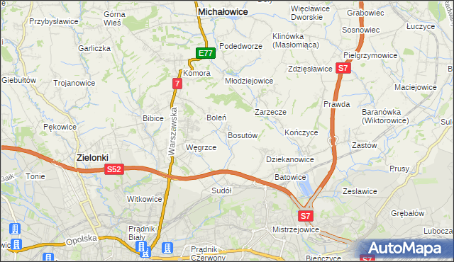 mapa Bosutów, Bosutów na mapie Targeo