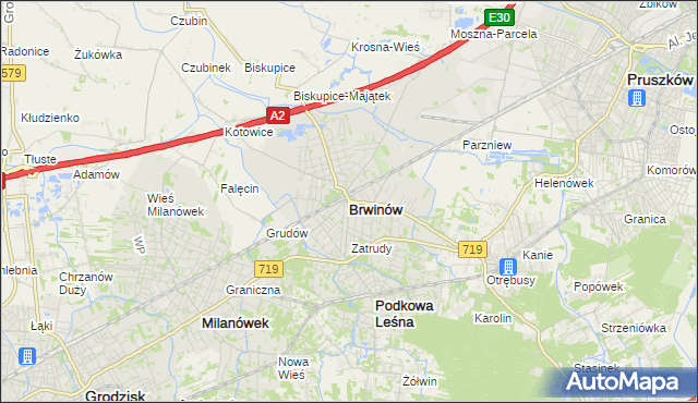 mapa Brwinów, Brwinów na mapie Targeo