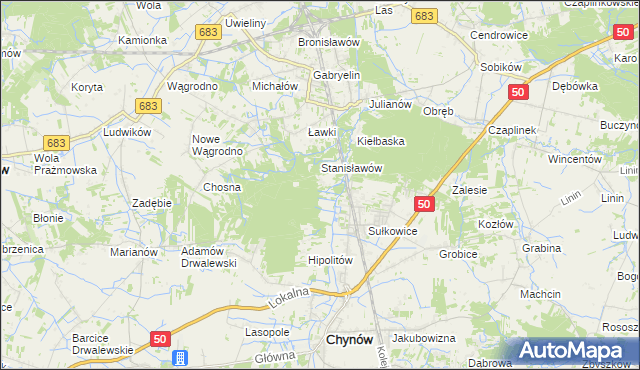 mapa Budy Sułkowskie gmina Chynów, Budy Sułkowskie gmina Chynów na mapie Targeo