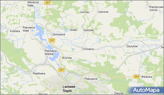 mapa Chmielno gmina Lwówek Śląski, Chmielno gmina Lwówek Śląski na mapie Targeo