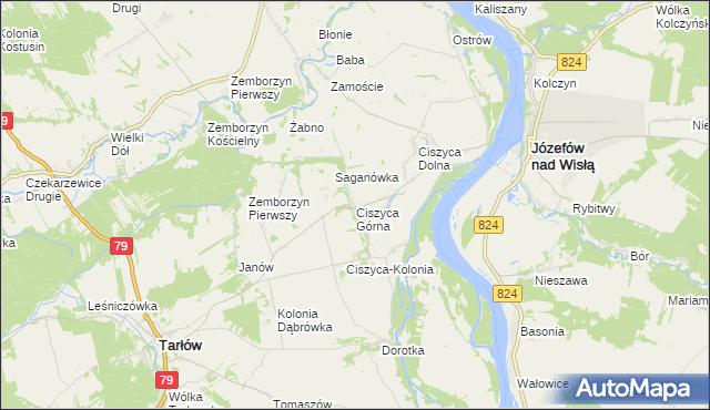 mapa Ciszyca Górna, Ciszyca Górna na mapie Targeo