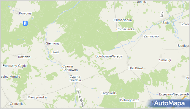 mapa Dołubowo-Wyręby, Dołubowo-Wyręby na mapie Targeo