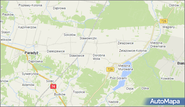 mapa Dorobna Wola, Dorobna Wola na mapie Targeo