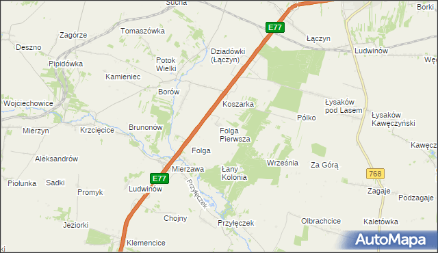 mapa Folga Pierwsza, Folga Pierwsza na mapie Targeo