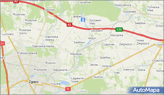 mapa Glinnik gmina Zgierz, Glinnik gmina Zgierz na mapie Targeo