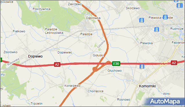 mapa Gołuski, Gołuski na mapie Targeo
