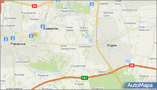 mapa Gospodarz, Gospodarz na mapie Targeo