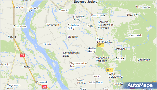 mapa Goźlin Mały, Goźlin Mały na mapie Targeo