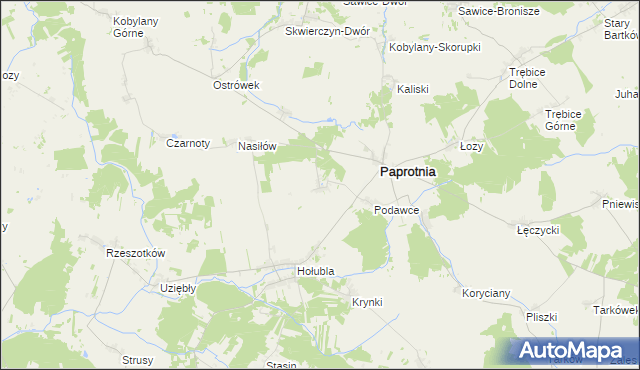 mapa Grabowiec gmina Paprotnia, Grabowiec gmina Paprotnia na mapie Targeo