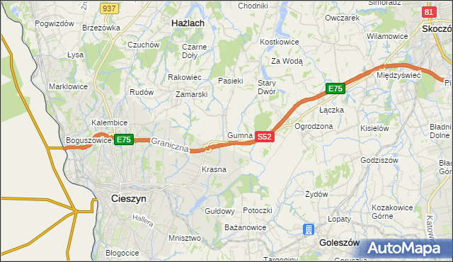 mapa Gumna, Gumna na mapie Targeo