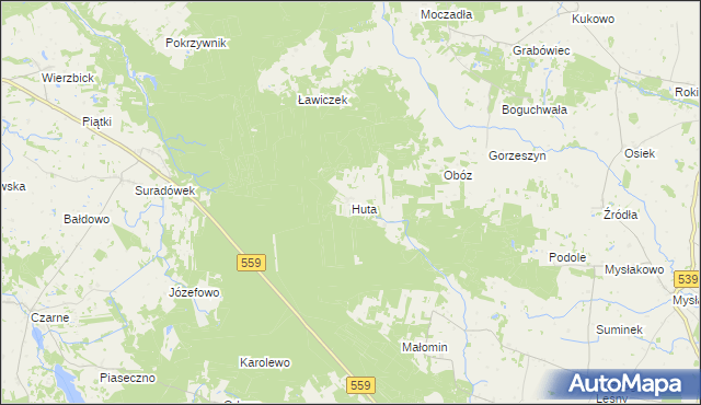 mapa Huta gmina Skępe, Huta gmina Skępe na mapie Targeo