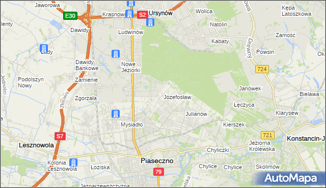 mapa Józefosław, Józefosław na mapie Targeo