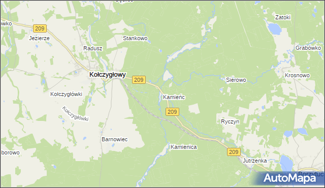 mapa Kamieńc, Kamieńc na mapie Targeo