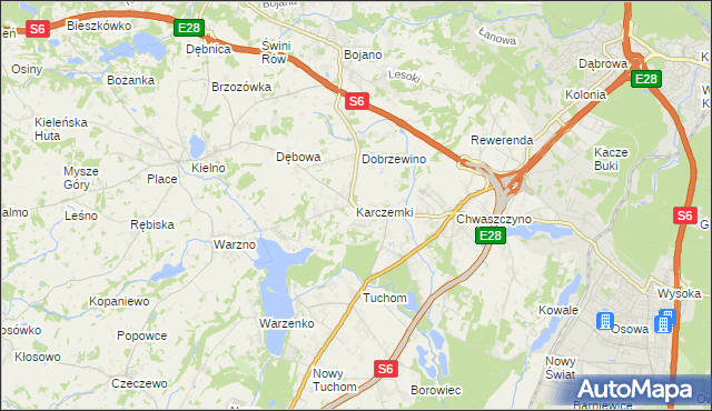 mapa Karczemki gmina Szemud, Karczemki gmina Szemud na mapie Targeo