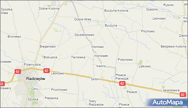 mapa Kłonówek, Kłonówek na mapie Targeo