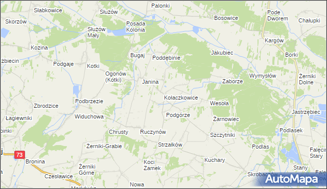 mapa Kołaczkowice gmina Busko-Zdrój, Kołaczkowice gmina Busko-Zdrój na mapie Targeo