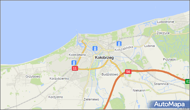 mapa Kołobrzegu, Kołobrzeg na mapie Targeo