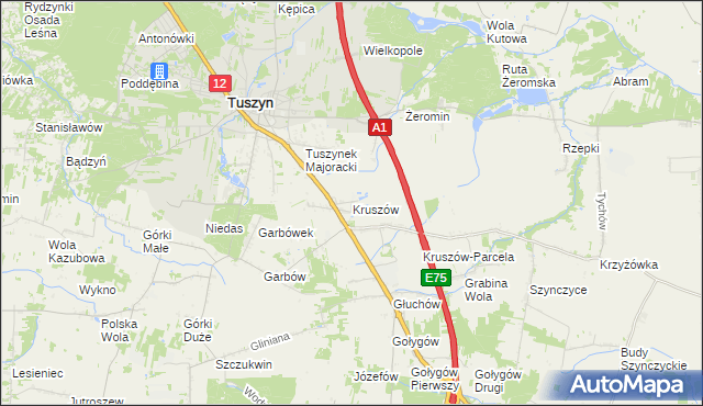 mapa Kruszów, Kruszów na mapie Targeo