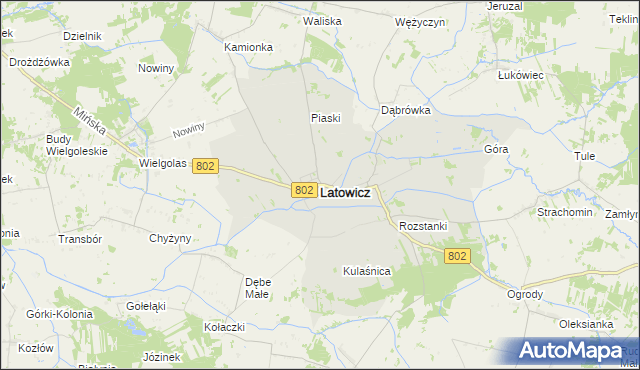 mapa Latowicz, Latowicz na mapie Targeo