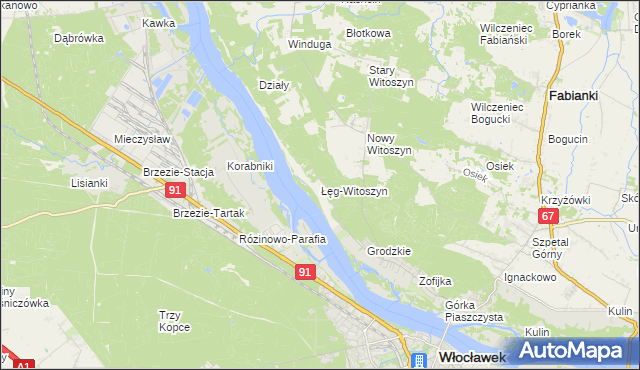 mapa Łęg-Witoszyn, Łęg-Witoszyn na mapie Targeo