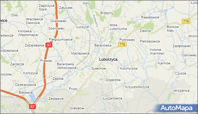 mapa Luborzyca, Luborzyca na mapie Targeo