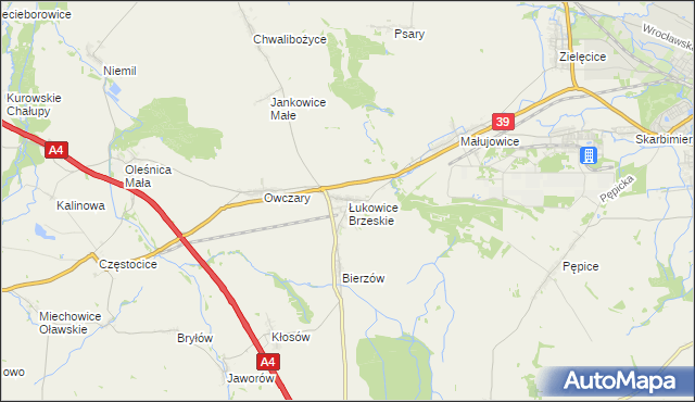 mapa Łukowice Brzeskie, Łukowice Brzeskie na mapie Targeo