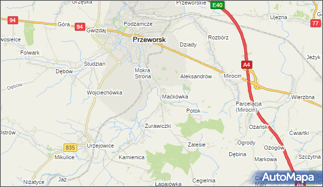 mapa Maćkówka, Maćkówka na mapie Targeo