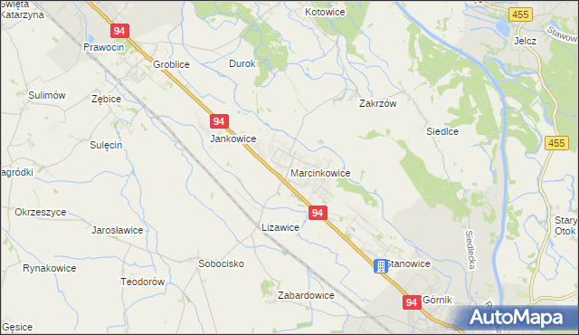 mapa Marcinkowice gmina Oława, Marcinkowice gmina Oława na mapie Targeo